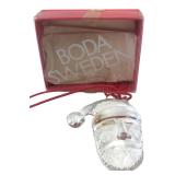 Boda Sweden Handmade Glass Santa Ornament in Box