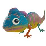 Painted Metal Chameleon Yard Art Sculpture