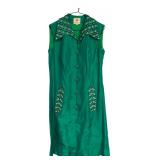 The Style Shoppe Green Beaded Acetate Dress
