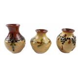 Set of 3 Miniature Folk Art Pottery Vases