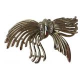 BSK Gold-Tone Rhinestone Bow Brooch