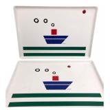 Katja Pair of Nautical Boat Serving Trays