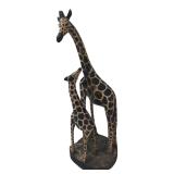 Carved Wood Giraffe Figurine 12"H