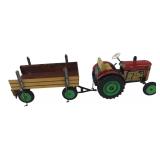 KDN Zetor Tin Litho Tractor & Trailer Set