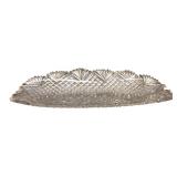 Clear Glass Diamond Pattern Celery Dish