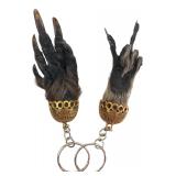 Pair of Taxidermy Animal Paw Lucky Key Chains