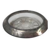 Frank M. Whiting Sterling Silver & Glass Coaster