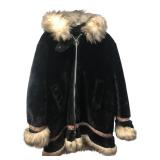 Vtg Stearns Ladies Faux Fur Parka Coat