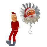 Vintage Felt Santa & Tin Starburst Tree Topper