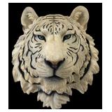 White Tiger Head Resin Wall Sculpture