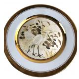 IAL Porcelain Chokin Style Crane Plate
