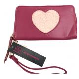 No Boundaries Heart Applique Zip Wallet