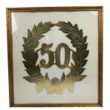 Framed Embossed Gold Foil 50th Anniversary Art