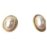 Napier Faux Pearl Screw-Back Earrings