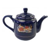 VTG Cobalt Blue Peacock Teapot