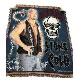 WWF Stone Cold Steve Austin Woven Tapestry Throw
