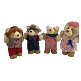 Furskins Plush Teddy Bears Set of 4