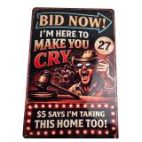 Auction Theme Novelty Metal Sign