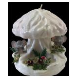 Novelty Mushroom Wax Candle w/ Elephants