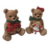 HOMCO Ceramic Bear Figurines Train & Doll