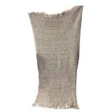 Handmade Tan Tweed Crocheted Throw Blanket