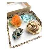 Four Assorted Miniature Frog Figurines