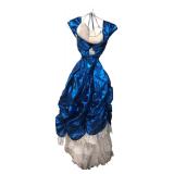 Loralie Originals Blue Metallic Gown & Purse
