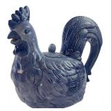 Seymour Mann Blue Rooster Faience Teapot