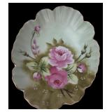 Lefton China Hand-Painted Rose Trinket Dish
