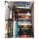 Box Lot of Assorted Movie VHS Tapes