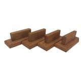 Set of 4 Wooden Slotted Card Holders