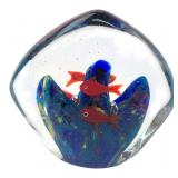 Art Glass Aquarium Paperweight 4" H