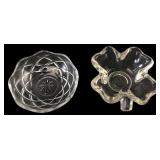 Pair of Small Clear Glass Dishes Italy