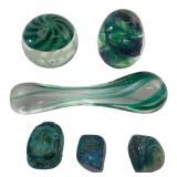 Kerry Glass Paperweight & Mixed Collectibles Lot
