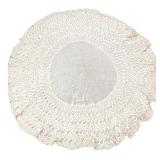 Monogrammed "SH" Linen & Crochet Tablecloth