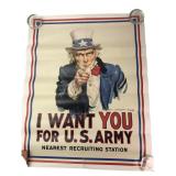 1987 Uncle Sam I Want You Army Poster 28x22"