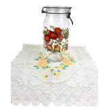 2L Glass Wire Bail Storage Jar & Floral Mat