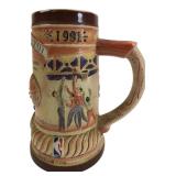 NBA 100 Years of Basketball Ceramic Stein