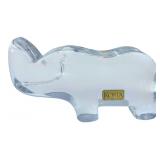 Kosta Boda Clear Glass Rhinoceros Figurine