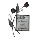 Life is Better With Friends Metal Wall Decor 9" H