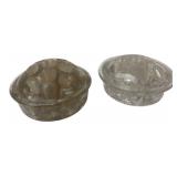 Pair of Clear Glass Flower Frogs 3.5" Dia