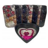 Wilton Heart Non-Stick Baking Pans Lot of 5