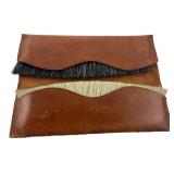 Vintage Leather Travel Brush Set