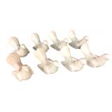 Set of 8 Iridescent Ceramic Bird Candle Holders