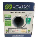 Syston Cat 5E Riser Cable 500ft Gray