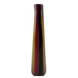 Tall Striped Art Glass Vase 12"