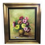 Alison Signed Floral Still Life Oil Painting
