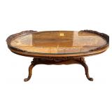 Louis XV Style Marquetry Oval Coffee Table