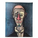 VTG Bernard Buffet Tete de Clown Canvas Print