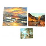 Group of Three Landscape Paintings